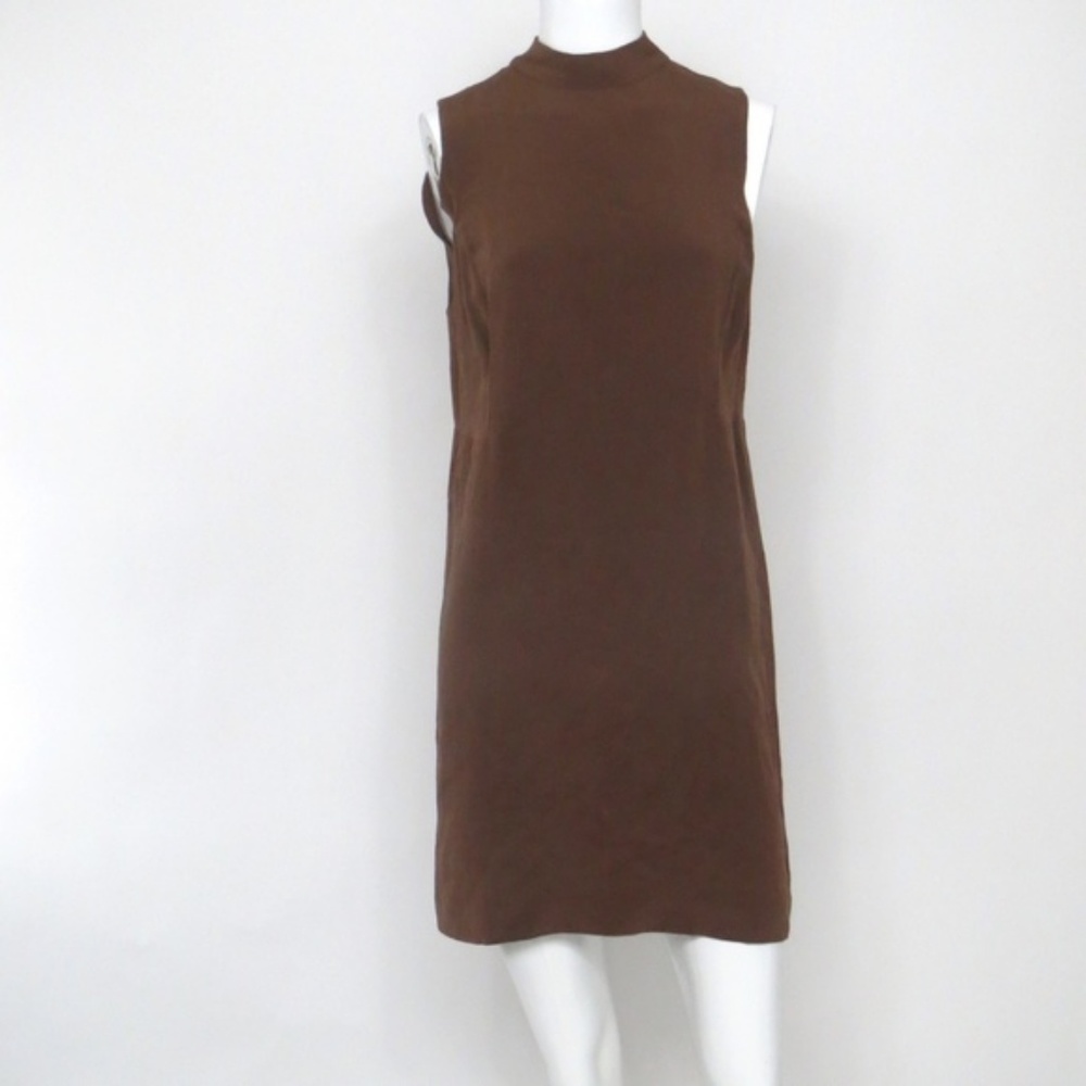 DONNA KARAN BROWN DRESS BODY HUGGING PENCIL